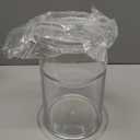 Stackable Clear Plastic Hair Accessory Organizer Set | Round Headband and Hairbrush Holder Stacks on The Storage Containers with Tray LidStackable 2-Tier Cylinder Organizer