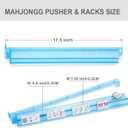 Mahjong Racks,4PCS Clear Acrylic Mahjong Racks with Pushers,American Mahjong Accessories Mahjong Gifts 4 Color