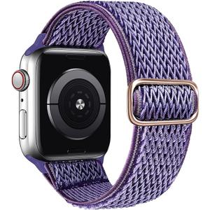 Stretchy Braided Solo Loop Compatible for Apple Watch Band 38mm 40mm 41mm 42mm 44mm 45mm 46mm 49mm Adjustable Elastic Nylon for iWatch Series 11 10 9 8 7 6 5 4 3 2 SE 3 SE 2 SE Ultra 3 Ultra 2 Ultra