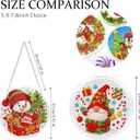 Eiflow Glass Diamond Art Hanging Kit for Adults Christmas, DIY Stained Glass Diamonds Painting Door Hanging Board Kit, Crystal Diamond Art Painting Pendant Ornament Full Drill (Snowman)