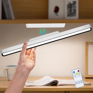 Desk Light Bar 16.5in Rechargeable LED Magnetic Light Bar with Remote Control, 3000K, 4500K, 6000K Color Temperature Battery Powered Under Cabinet Lighting for Desk, Home Office, Under Shelf