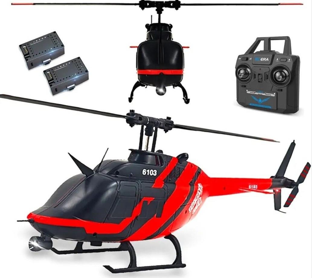 Remote controlled helicopter C138 custom color RC helicopter single wing without aileron 6CH 6-axis gyroscope height hovering adult beginner 2 batteries (black) Suitable for adults 14+