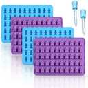Gummy Molds Bear Candy Silicone - Mini Size Chocolate Gummy Molds with 2 Droppers Nonstick Food Grade Silicone Pack of 4