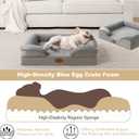 Tailwaggz Pet Bed for Large Dogs and Cats, Waterproof Orthopedic Dog Sofa Bed, Supportive Foam Pet Couch Bed with Washable Removable Cover, Waterproof Lining and Nonskid Bottom(Medium, Grey)