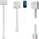 Electrical Outlet Extender Stick, 18"-28" Extendable Power Strip with 180 Rotating Plug, 2 USB-A, 1 USB-C, 3 AC Outlets, Wall Plug Extender for Behind Couch, Sofa, Nightstand