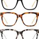 JM Oversized Reading Glasses for Women - Square Stylish Readers for Woman Men/W Blue Light Blocking Trendy Womens Reader