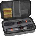 Wireless Microphone Case Compatible with JBL Wireless Two Microphone System, Handheld Dual Mic Travel Bag for Singing or Karaoke for Receivers, Adapters, AA Batteries (Case Only)