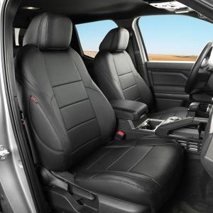 2024 2025 2026 Tacoma Seat Covers Full Set for Toyota Tacoma 4th Gen Double/Crew Cab SR,SR5,TRD Sport,TRD Off-Road,Limited,Fully Covered,Luxury Waterproof Leather Car Seat Protector(Black)