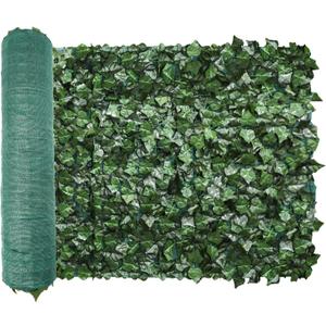 ECOOPTS 4'x8' Artificial Ivy Leaf Fence Screen with Mesh Back, Faux Plant Leaf Cover Decoration for Patio Yard Porch Deck Balcony (1 Piece)
