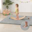 Baby Play Mat for Floor,Extra Large 59"71" Playpen Mat for Tummy Time,Thicker Padded Elasti Foam Activity Mats,Water Repellent Ultra Soft Velvet,Non-Slip Backing Safe for Crawling(Light Grey)