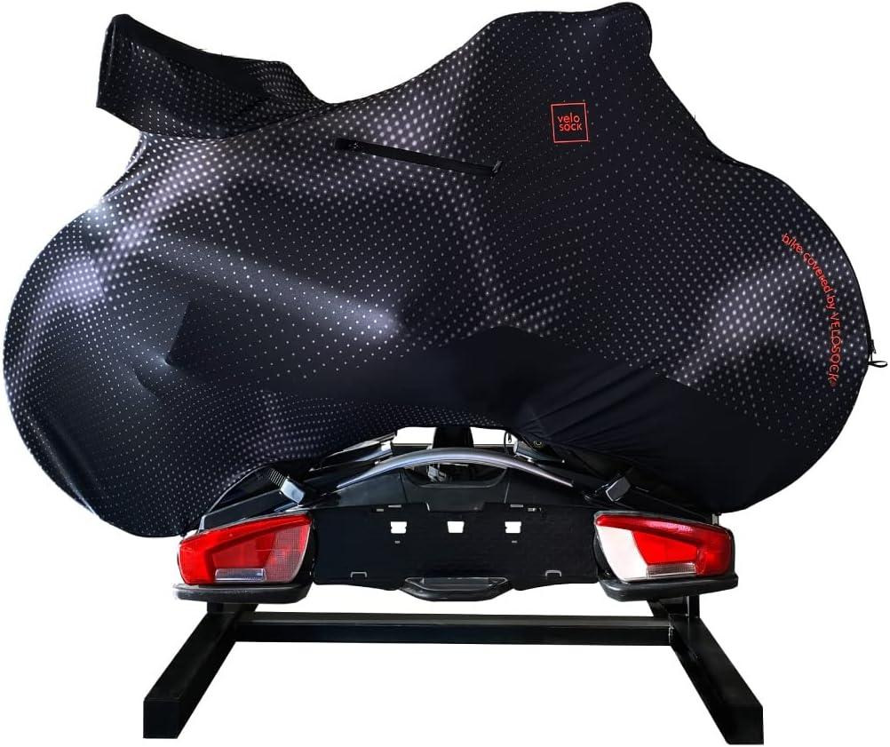 VELOSOCK Water-Resistant Mountain Bike Cover - Premium All-Weather MTB & E-Bike Storage & Transport Cover CARBON BLACK (Water Repellent-MTB/E-BIKE)