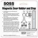SOSS Zinc Magnetic Door Stop with Hidden Screw Mounts, White Exterior Finish, MDHBWH-HS, 7 x 1 inches