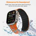 Tasikar Magnetic Bands Compatible with Apple Watch 49mm 46mm 45mm 44mm 42mm Soft Silicone Replacement Loop Wristband for iWatch Ultra 3 2 1 SE Series 11 10 9 8 7 6 5 4 3, Orange-Black