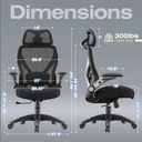 ELABEST X100 Ergonomic Mesh Office Chair, Big and Tall Hone Desk Chair with 5D Flip-Up Arms, Adjustable 3D Lumbar Support,Gaming & Executive Computer Chairs for Long Hours, Padded Seat