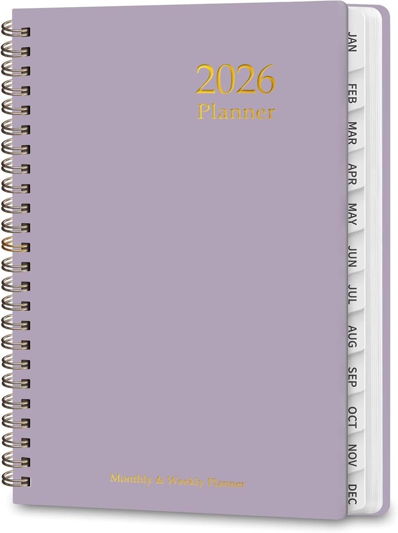 2026 Planner, Weekly and Monthly Calendar Academic Planners, Jan 2026 - Dec 2026, Planning Agenda Notebook for Office School Supplies, 8.5" x 11", Purple