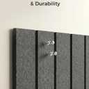 Aothia 12-Pack Felt Bulletin Board Tiles - 48x36 Modular Pin Board for Walls, 0.2" Thick Cork Board Alternative for Office & Classroom, 70 Adhesive Tabs & 40 Pushpins Included (Charcoal Gray)