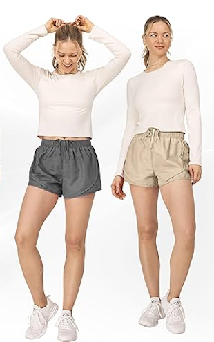 Ultra Performance Women's Running Shorts 2-Pack Athletic Workout Gym Shorts for Women, with Brief Liner XL