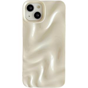 Caseative for iPhone 13 Case,Water Ripple Pattern Wave Compatible with iPhone Case (Light White,iPhone 13)