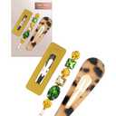 Kitsch Stackable Acrylic Snap Hair Clip, Snap Hair Barrettes for Thick & Thin Hair, Hair Accessories for Women & Girls, Cute Barrettes, 3pcs (Citrine)