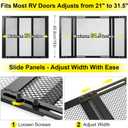 Gisafai 18 Inch High Adjustable RV Entry Screen Door Protector Grille for Dogs, RV Screen Door Guard Widths Adjusts from 22"- 31.5", Alloy Grill Defender for Camper