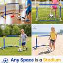 2-Pack Soccer Goal Set for Kids, Portable Soccer Goals with Ball & Pump - Indoor Outdoor Backyard Training Toy, Birthday Gift for Toddlers Boys Girls Ages 3-8, 23" W×18" H×12" D