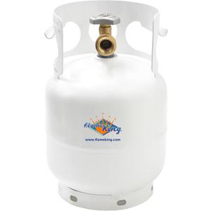 FLAME KING YSN5LB 5 Pound Propane Tank Cylinder, Great For Portable Grills, Fire Pits, Heaters And Overlanding, White