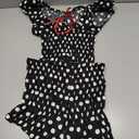 RUEWEY Women Polka Dot Pajamas Set Scoop Neck Cami Top Smocked Ruffle Shorts 2 Piece Lounge Set Sleepwear (Small, Black)