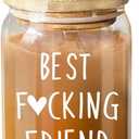 NewEleven Christmas Gifts For Women Friendship - Funny Gifts For Friends Female - Unique Friendship Gift For Women, Friend, Female, Bestie, Bff, Soul Sister, Work Bestie - 16 Oz Coffee Glass