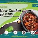 Syntus Slow Cooker Liners, 30 Count Cooking Bags Large Size Disposable Pot Liners Plastic Bags, Fit 3QT to 8QT for Slow Cooker Cooking Trays, 13"x 21", 30 Liners