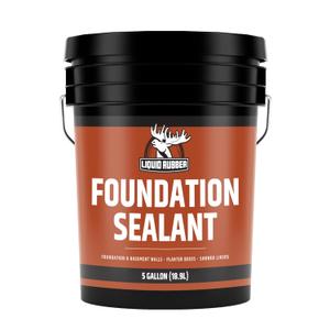 Liquid Rubber Basement and Foundation Repair Sealant - Waterproof Concrete Sealer & Crack Filler - Flexible Coating for Indoor & Outdoor Use - Waterproofing Paint - Black, 5 Gallon
