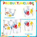 50Pcs Under the Sea Party Decorations Cups, Under the Sea Ocean Animals 12 oz Disposable Plastic Cups for Baby Shower Ocean Bachelorette Summer Birthday Party Favor Decorations Supplies