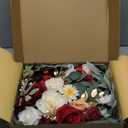 Faux Flower Swag Set of 2 for Wedding Welcome Signs Floral Swag Wedding Reception Ceremony Signs Decor (Red) (Burgundy Red & Cream)