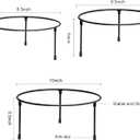 HPC DECOR Set of 3 Black Metal Wire Pizza Pan Riser Stands- Round Pizza Tray Riser Rack - Tabletop Display Racks for Food Platter Tray- Metal Display Stands for Home, Restaurant and Party