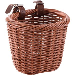 Kids Bike Basket Wicker Woven Front Bicycle Basket for Boys Girls Mini Handlebar Basket for Kids Bike or Scooter