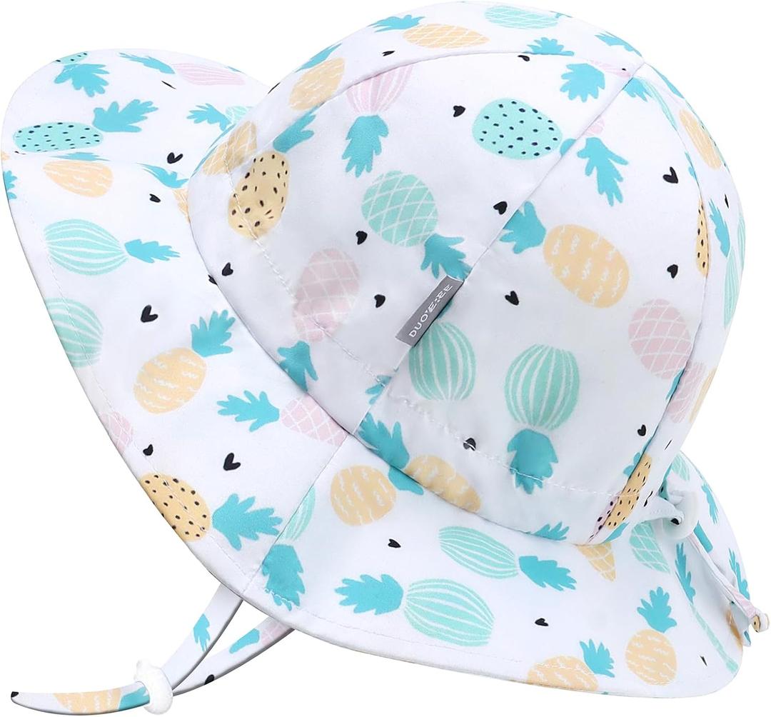 Baby Bucket hat UPF 50+ Wide Brim Toddler Sun hat Beach for Girls