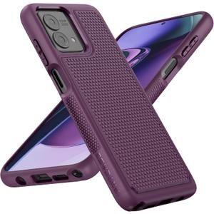 FNTCASE for Motorola Moto G-Stylus-5G-2023 Case: Dual Layer Shockproof Protective Phone Cover | Anti Slip Textured Back | Military Protection Bumper | Soft Slim Lightweight Rugged Burgundy