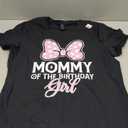 Mommy Of The Birthday Girl Cute Pink Bow Family Matching T-Shirt - Medium