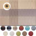 Placemats Set of 8 - Easy Clean Woven Vinyl Placemats for Dining Table, Indoor/Outdoor Place Mats, Washable PVC Table Mats Gold Dune