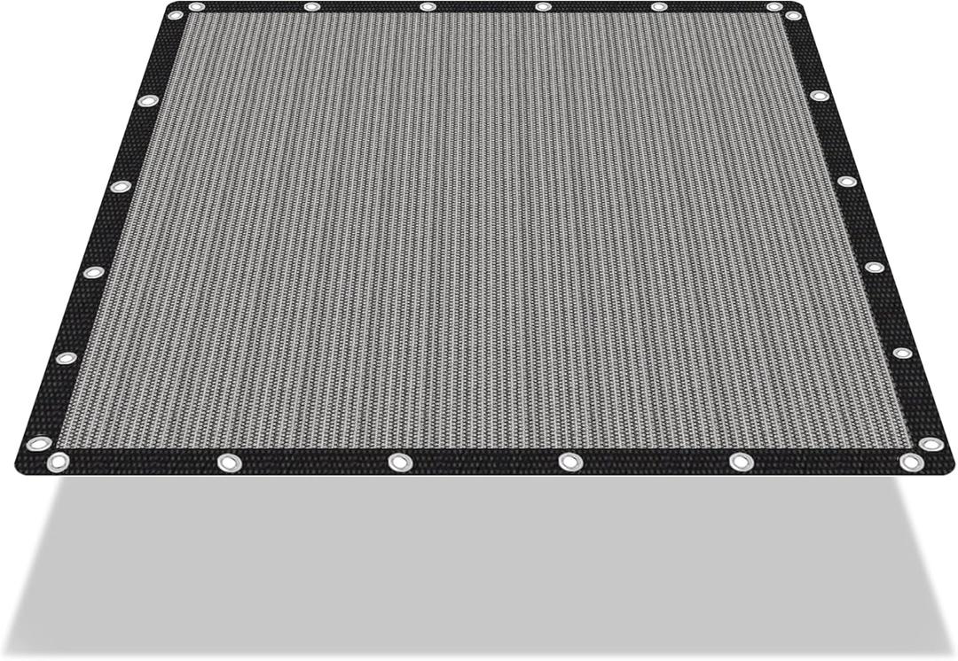 90% Shade Cloth Sun Shade Fabric for Patio Garden Pergola Shade Cover Canopy with Gromments (Grey, 10X10 FT)