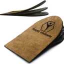 Premium Adjustable Orthopedic Heel Lift - Made in the USA - for Heel Pain and Leg Length Discrepancies - Large Pack of 2 Brown