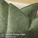 decorUhome Summer Couch Throw Pillow Covers 12x20 Set of 2, Decorative Soft Velvet Modern Cozy Chenille Lumbar Pillow Cases with Elegant Design for Sofa Bed Living Room Home Decor, Olive Green