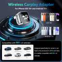 2026 Upgraded Wireless CarPlay Adapter, 2-in-1 Mini CarPlay Adapter for iPhone & Android, 3 Second Auto Stable Connection with Zero Latency, Plug & Play for 2016+ Cars with USB-A/USB-C Ports