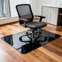 Elasticity Black Clear Chair Mat 46" x 46" - Transparent Protective Floor Mat for Hardwood & Tile Floors, Home & Office Rectangle Hard Floor Protection Mat