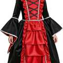 Vampire Costume Set for Girls Halloween Costumes Dress Up (8-10 Years)