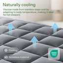 Niagara Sleep Solution Ultra Soft California King Size Mattress Topper - Viscose Made from Bamboo Pillow Top Mattress Pad for Back Pain Relief - Naturally Cooling for Hot Sleepers, Gray