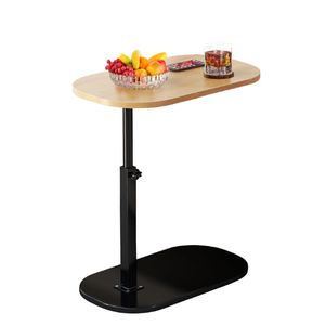 C Shaped End Table, Adjustable Height Couch Side Table, Horizontal 360°Swivel Small Couch Side Tables That Slide Under, C Shaped End Table TV Tray Table for Couch 