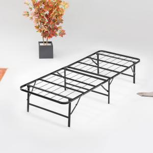 Greaton, 14-Inch Foldable Metal Platform Bed Frame with Tool Free Setup, Sturdy Steel, No Box Spring Needed, Twin, Black