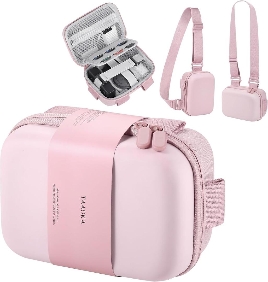 TAAOKA Digital Camera Case, Waterproof & Protective Small Camera Bag with 2 Carrying Ways, Lightweight camera sling bag for PowerShot ELPH 180/190 / Sony DSCW800/DSCW830 - Pink