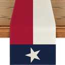 Artoid Mode Texas U.S. States Flag Table Runner, Seasonal Party Holiday Kitchen Dining Table Decoration for Home Party Decor 13x72 Inch