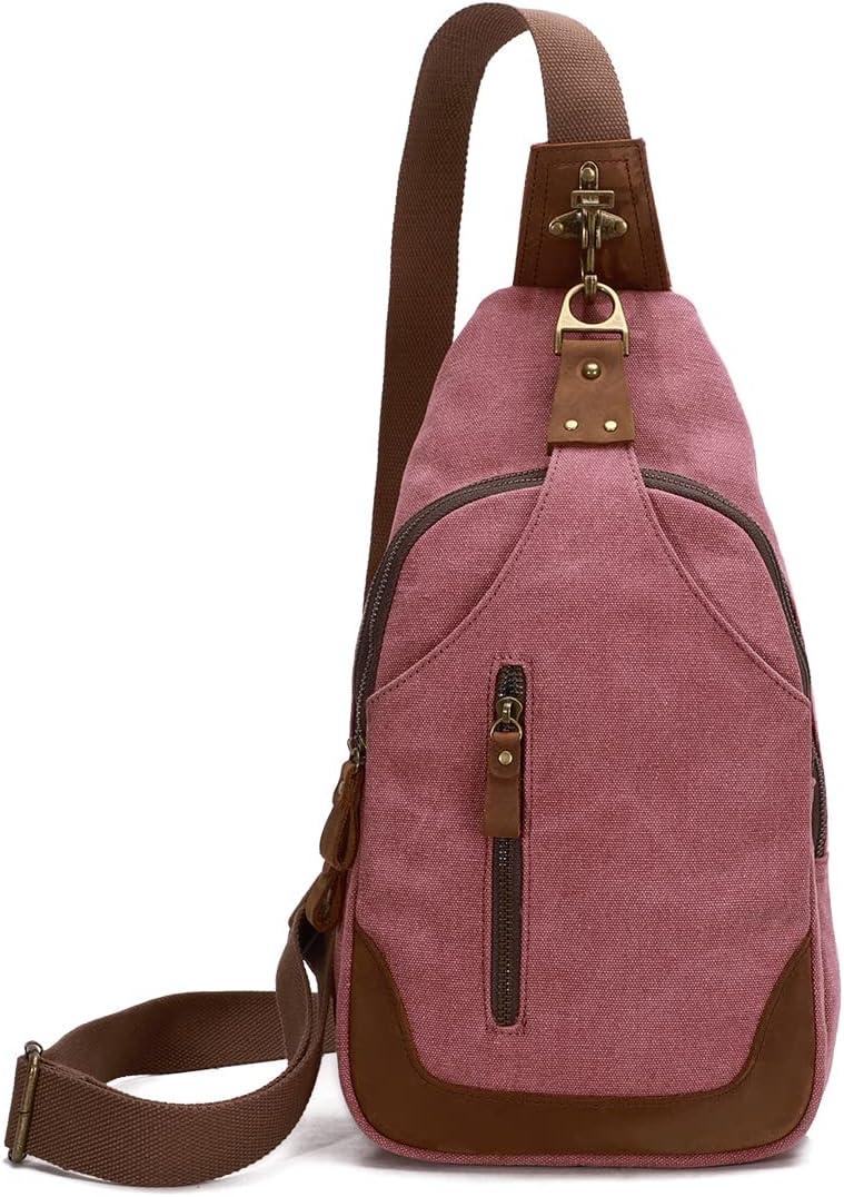 KL928 Canvas Sling Bag Crossbody Bags Casual Shoulder Daypack for Men Women